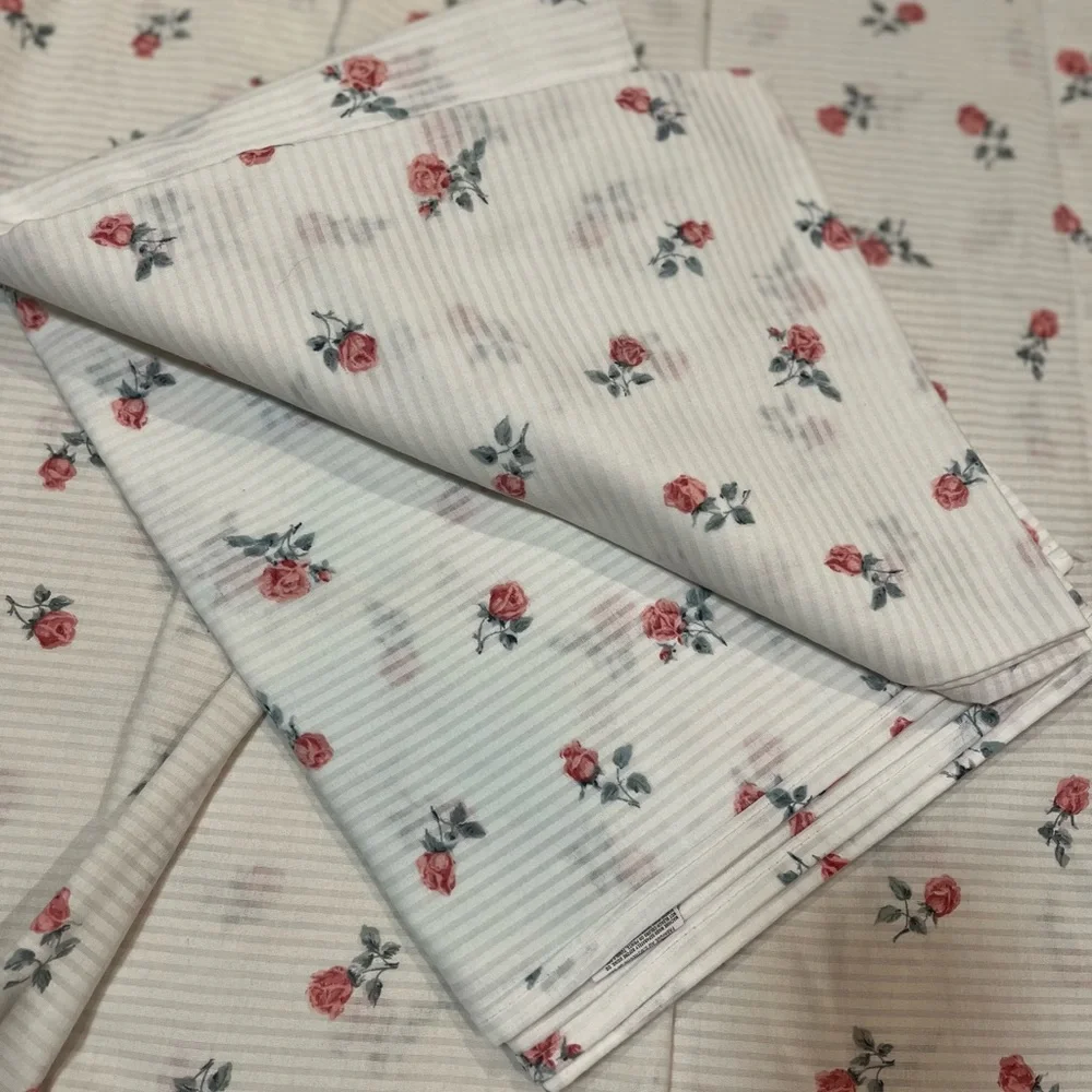 2 Vintage Shabby Chic Flat Sheets